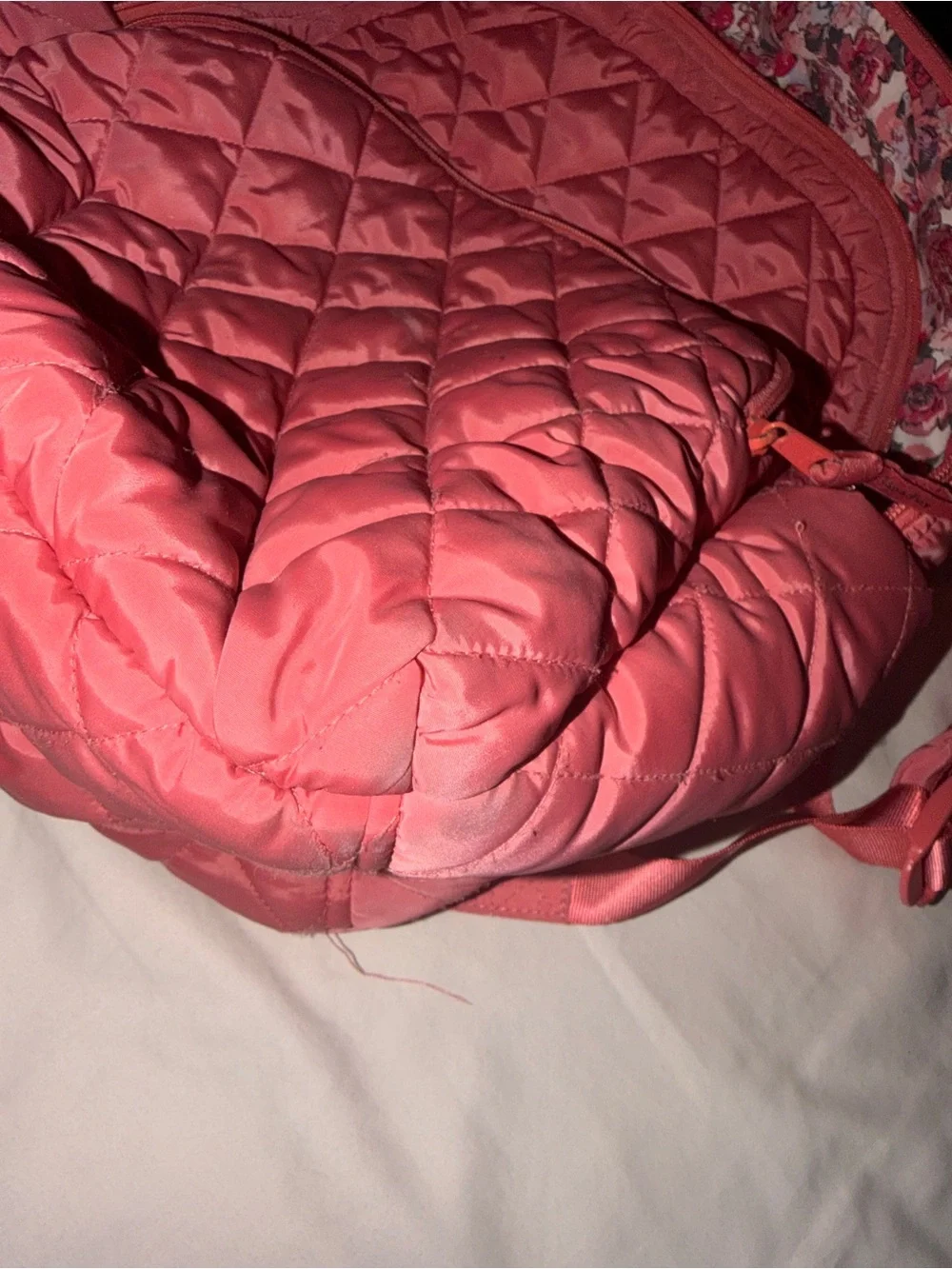 Vera Bradley Quilted Coral Pink Backpack - Picture 7 of 13
